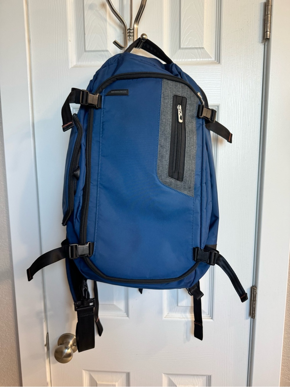 Briggs & Riley Blue Travel Backpack with Gray Accent
